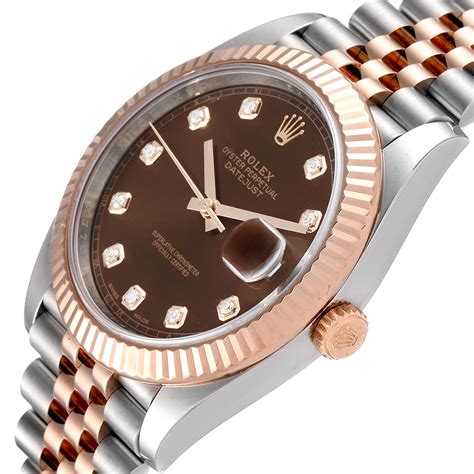 41mm rolex datejust steel everose everose dial diamonds|Rolex Datejust everose gold.